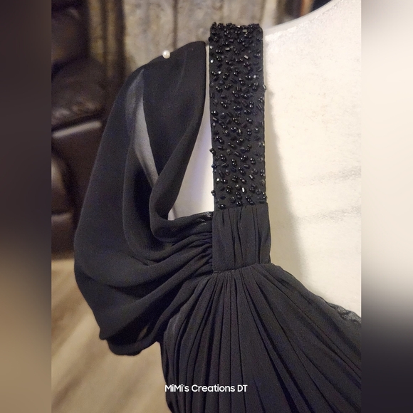 Bari Jay Black One Strap Bridesmaid/Prom Evening Gown - Picture 4 of 9